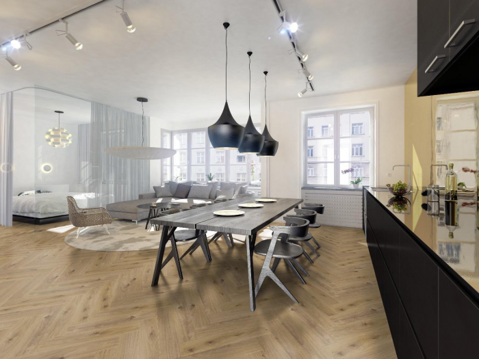 HERRINGBONE 4V, 8mm , AC4/kl.32 , D4169 ER ALCAZAR OAK - imagine 2